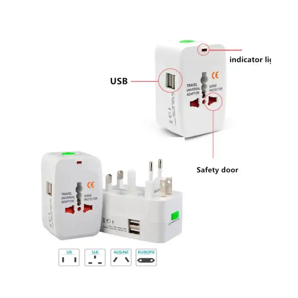 Adaptador De Enchufe Universal Con Usb