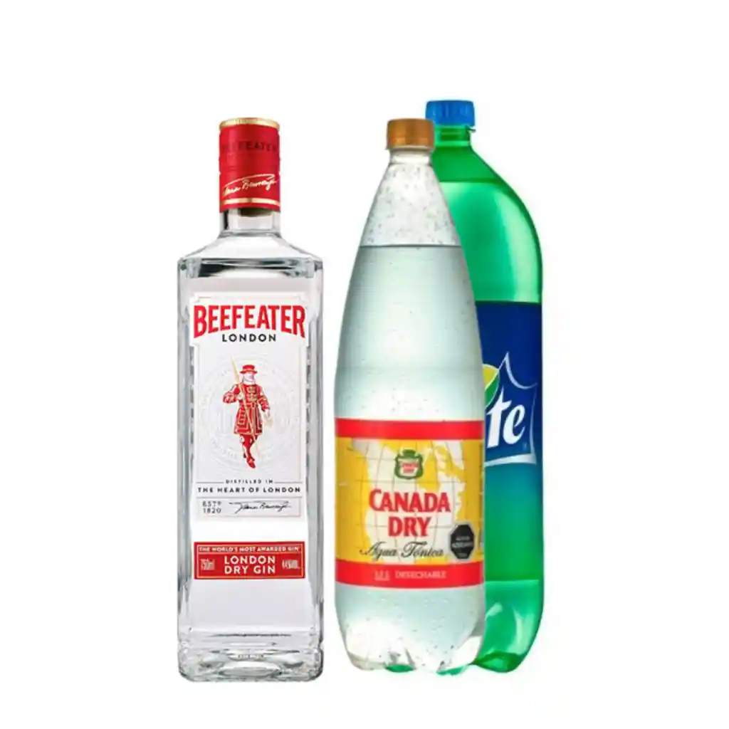 Promo Beefeater 750cc + Tonica 1.5 Litros O Sprite 3 Litros