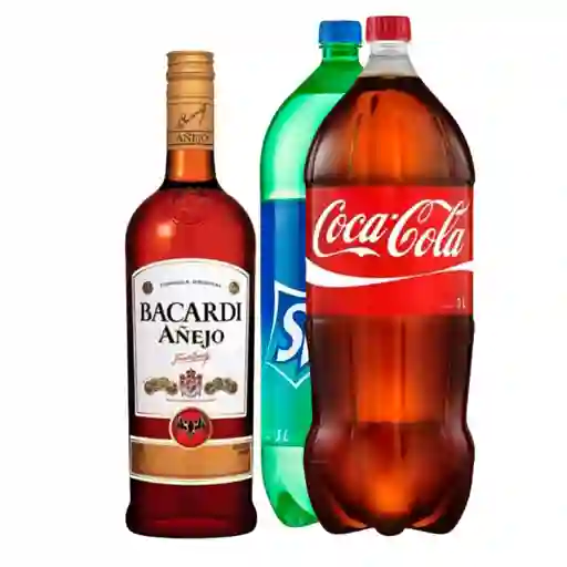 Promo Ron Bacardi Añejado 750cc + Coca Cola Original O Zero 3 Litros