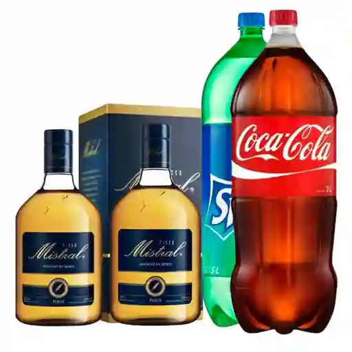 Promo 2 Mistral Litro + Coca O Sprite 3 Litros