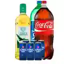 Pisco Alto Del Carmen 1l + Coca Cola O Sprite 3 Litros + Six Pack Royal Guard 470cc