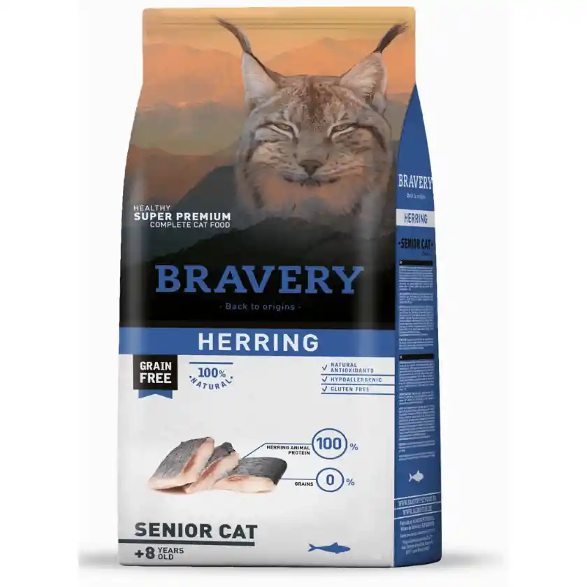 Bravery Herring Senior Cat + 8 (2kg)