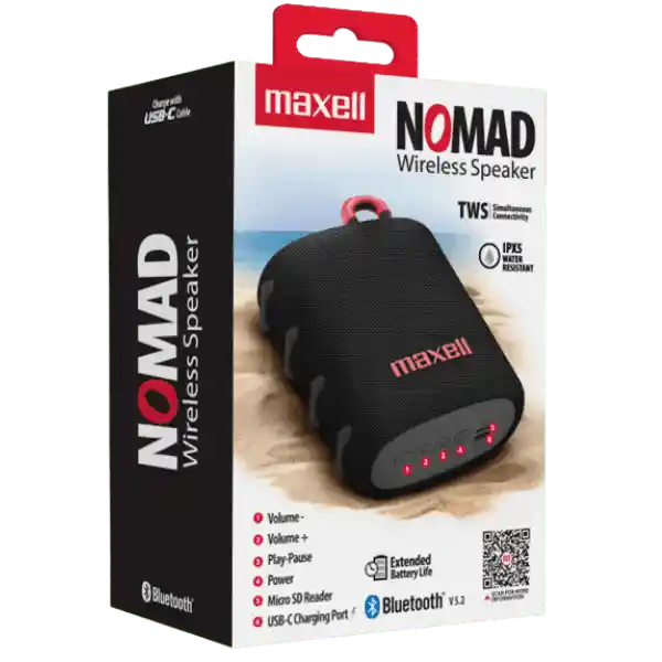 Maxell Parlante Bluetooth Nomad Negro