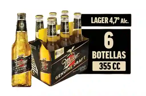 6 Pack Miller Botellin 330ml