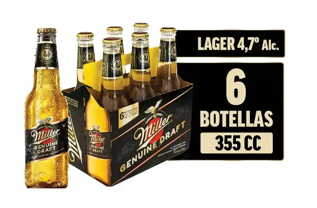 6 Pack Miller Botellin 330ml