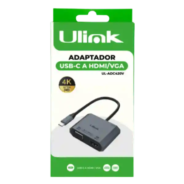 Ulink Adaptador Multipuerto Usb-c A Hdmi/vga Ul-adc420v