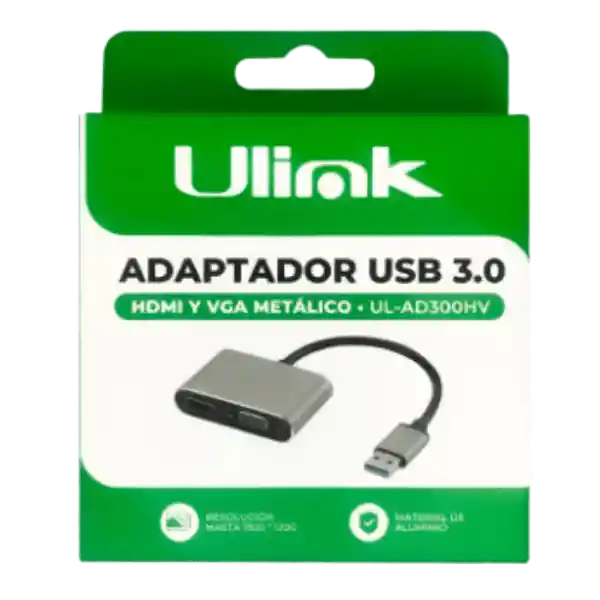 Ulink Adaptador Usb 3.0 Hdmi Y Vga Metálico Ul-ad300hv