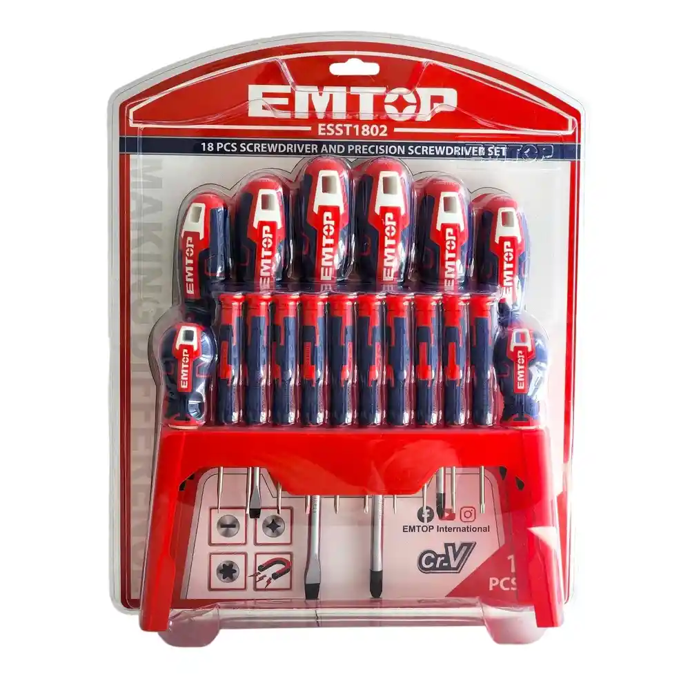 Pack 18 Destornilladores Esst1802 Emtop