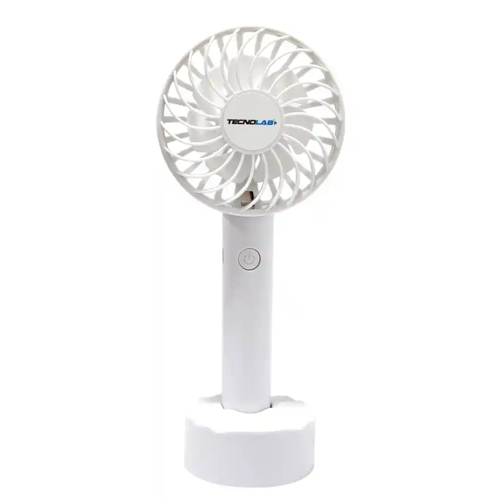 Ventilador Recargable Portátil Base Tecnolab Blanco Tl671w