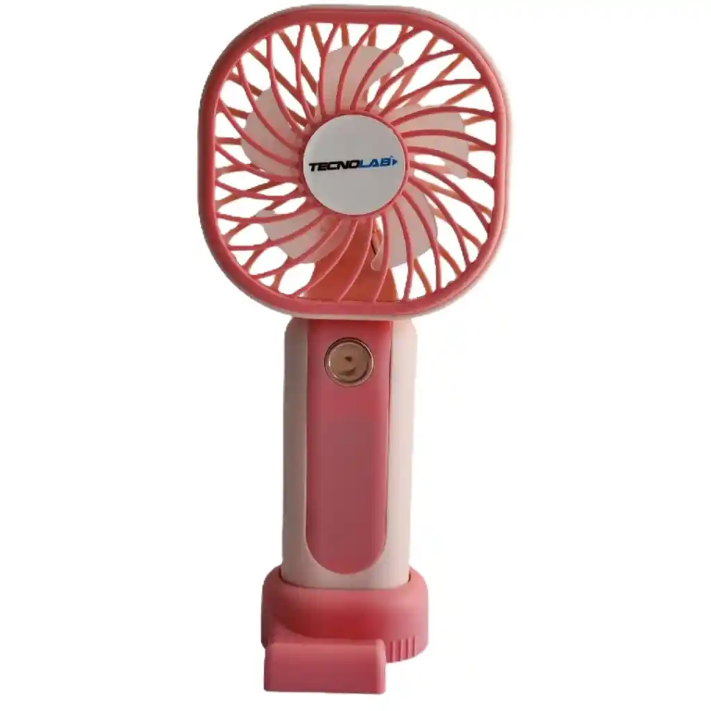 Mini Ventilador Recargable Portátil Rosa Tecnolab Tl669p