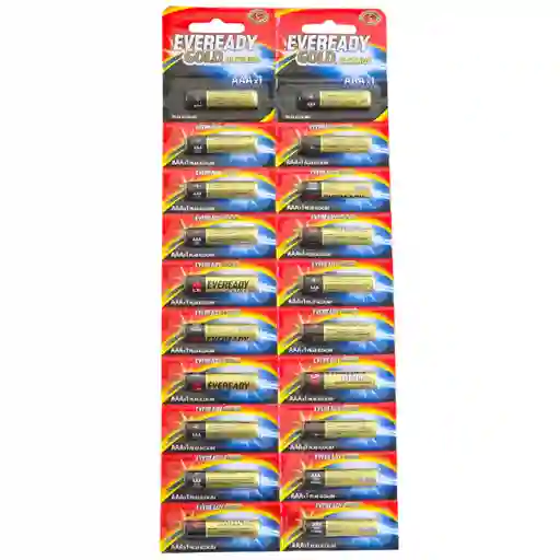 Pack 20 Pilas Eveready Aaa Alcalina Tira Prepicada