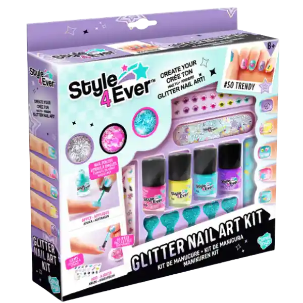 Style4ever Set De Uñas Kit Glitter Nail Art Ofg-194