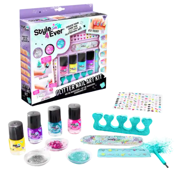 Style4ever Set De Uñas Kit Glitter Nail Art Ofg-194