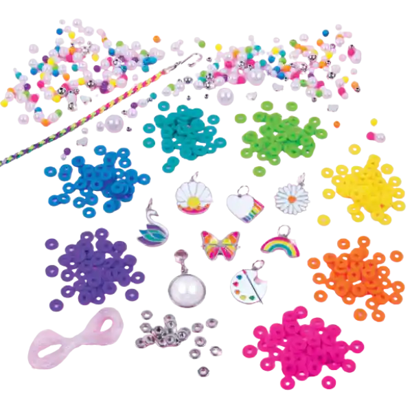 Make It Real Kit De Joyería Pulseras: Arcoíris Y Perlas 598 Piezas