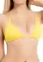 Bikini Triángulo Con Textura Amarillo Talla Xs Samia