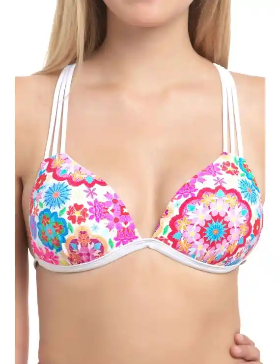 Bikini Estilo Sostén Con Espalda Trenzada Blanco Talla Xl Samia