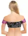 Bikini Con Hombros Descubiertos Estampado Morado Talla S Samia