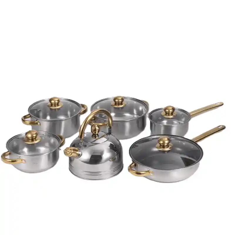 Juego Ollas Inoxidable Cocina Set 12 Piezas Antiadherente