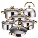 Juego Ollas Inoxidable Cocina Set 12 Piezas Antiadherente