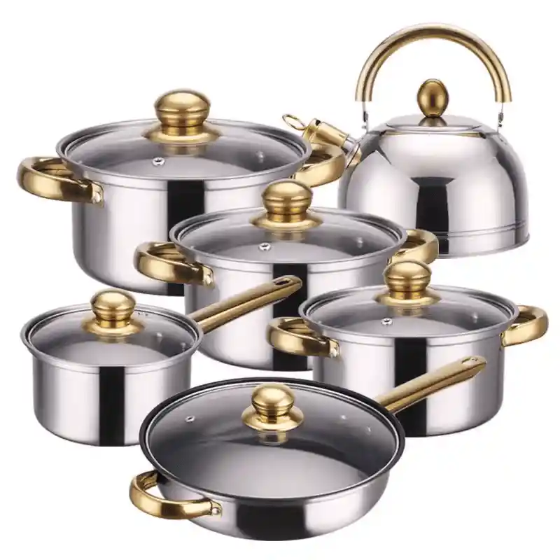 Juego Ollas Inoxidable Cocina Set 12 Piezas Antiadherente
