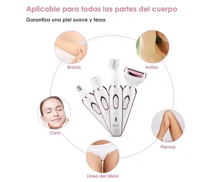 Afeitadora Electrica Femenina 4en1 Colporal Para Axilas Bikini