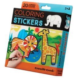 Crocodile Creek Stickers Para Colorear Animales +5 Crayons+ Scene