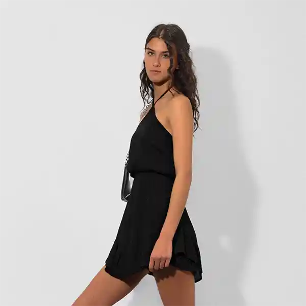 Enterito Corto Halter Negro Xs Mujer Raindoor