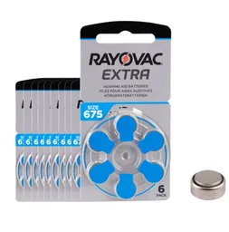 Pack 6 Pila Boton Audifono 675 Rayovac Extra Advanced 6 Uni