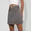 Falda Sastrera Pretina Jeans Gris S Mujer Raindoor