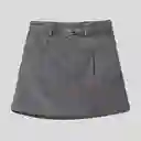 Falda Sastrera Pretina Jeans Gris S Mujer Raindoor