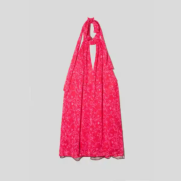 Vestido Halter Lurex Rosado Xs Mujer Raindoor