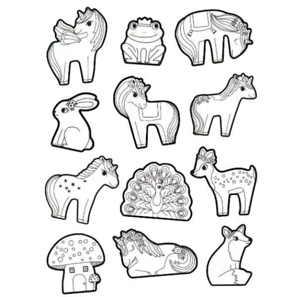 Crocodile Creek Stickers Para Colorear Unicornios +5 Crayons + Scene