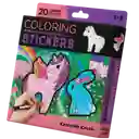 Crocodile Creek Stickers Para Colorear Unicornios +5 Crayons + Scene