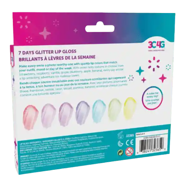 3c4g Brillo De Labios Glitter 7ú.