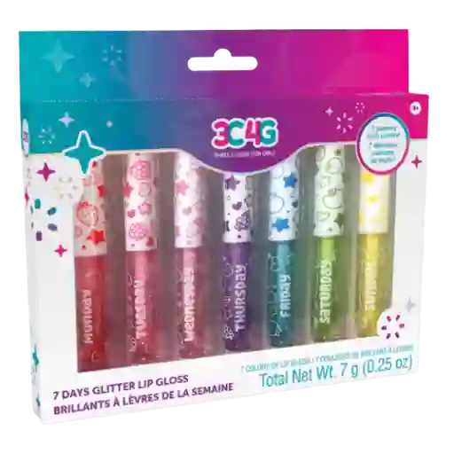 3c4g Brillo De Labios Glitter 7ú.