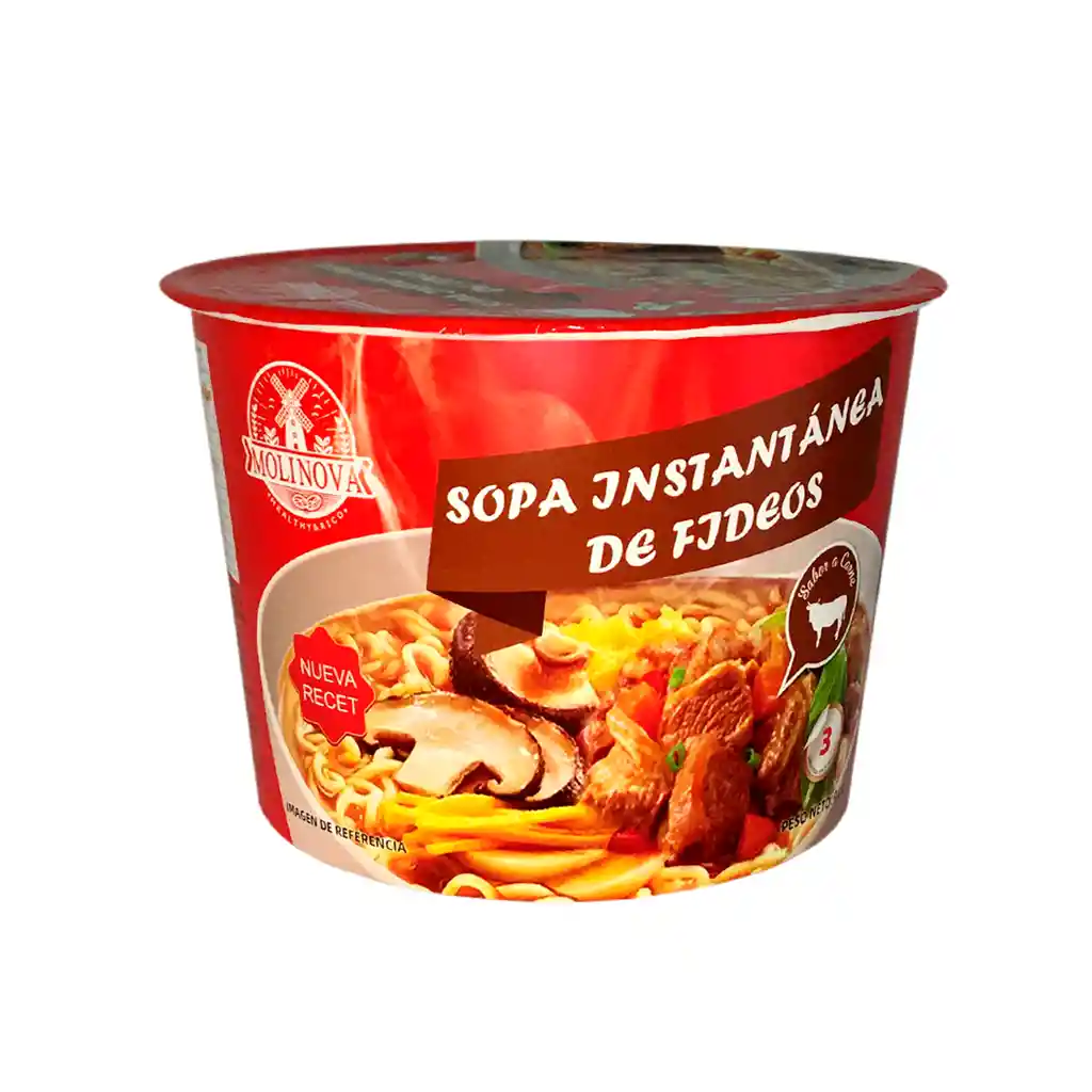 Sopa Fideo Carne Instantanea Molinova 94 Grs