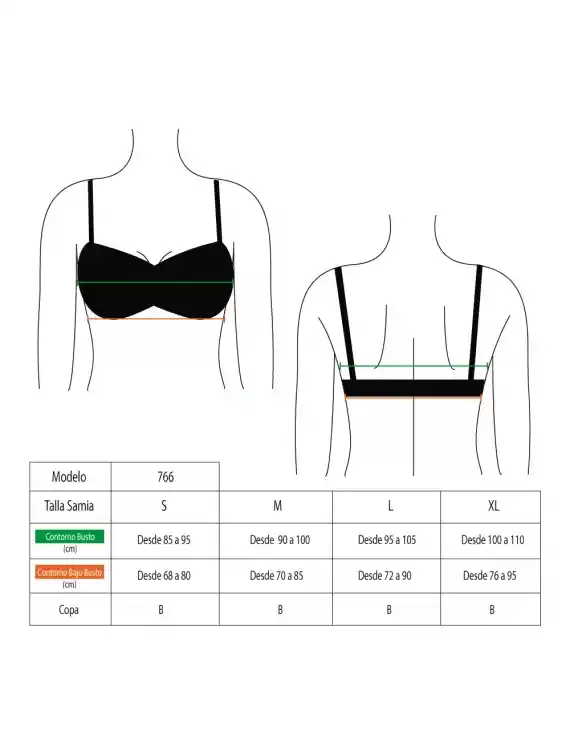 Bikini Sin Barba Strapless Celeste Talla L Samia