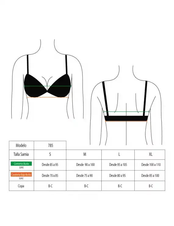 Bikini Triángulo Con Vuelos Copa C Talla M Samia