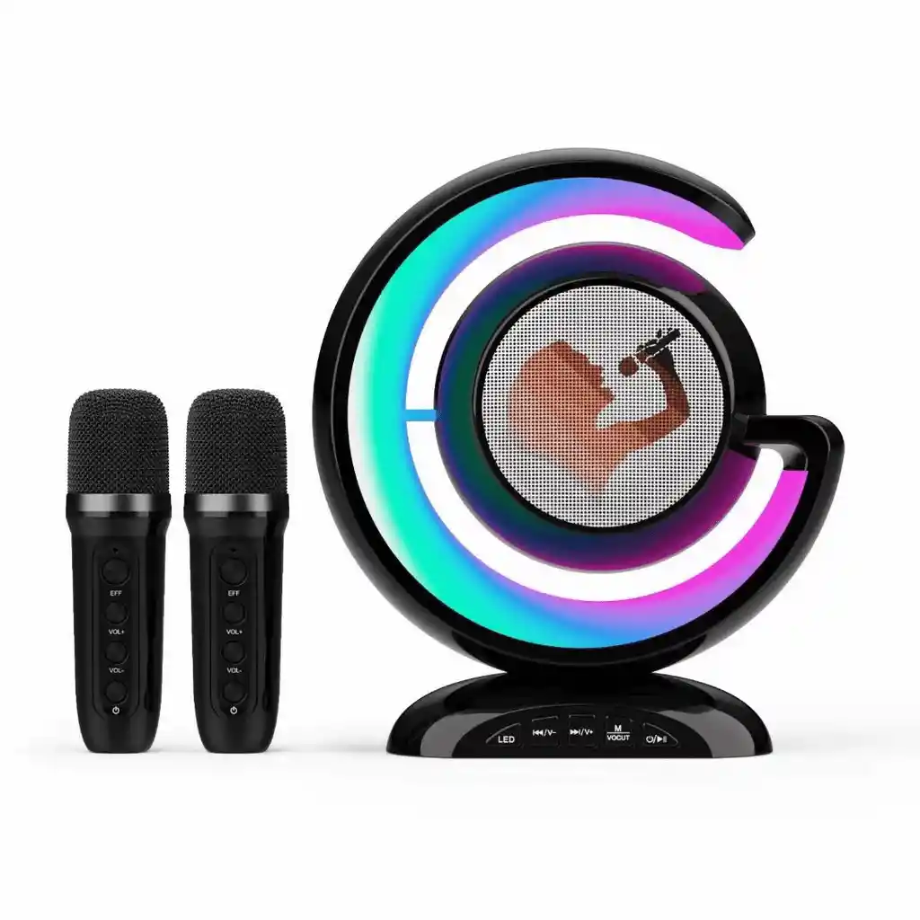 Parlante Karaoke Bluetooth Portatil Ys-110 Micrófonos Luces