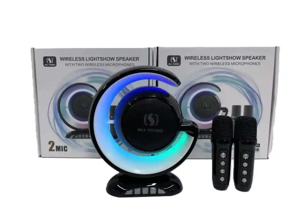 Parlante Karaoke Bluetooth Portatil Ys-110 Micrófonos Luces