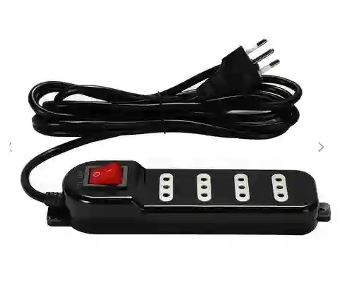 Alargador Zapatilla Con Switch 4 Posiciones 3 Metros Negro Macrotel
