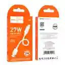 Cable Usb A Tipo C 27w Carga Rápida - Hoco X96 25cm Blanco