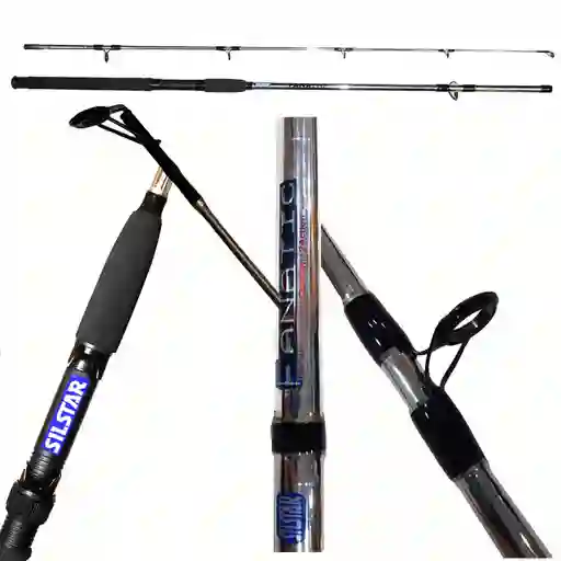 Caña Pesca Silstar Fanatic 2.40mts 370gr 2tramos Cromada Mar/playa