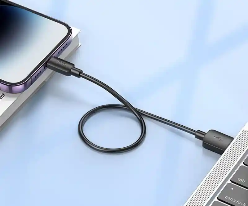 Cable Usb A Lightning Para Iphone 12w 25cm - Hoco X96 Negro