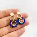 Aros Dorados "camelia Azul"