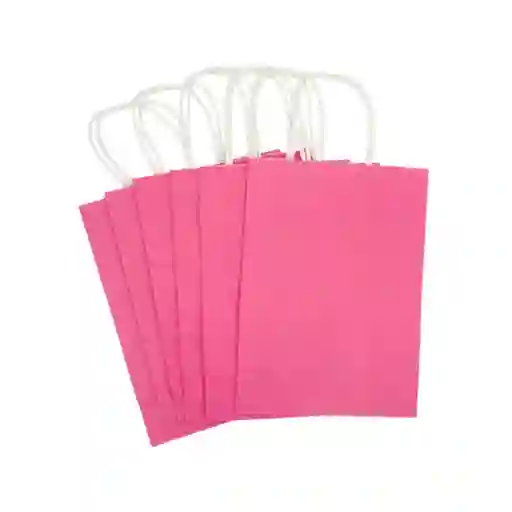 Bolsa Papel Neon Rosado 6 Unidades