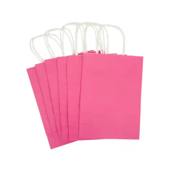 Bolsa Papel Neon Rosado 6 Unidades