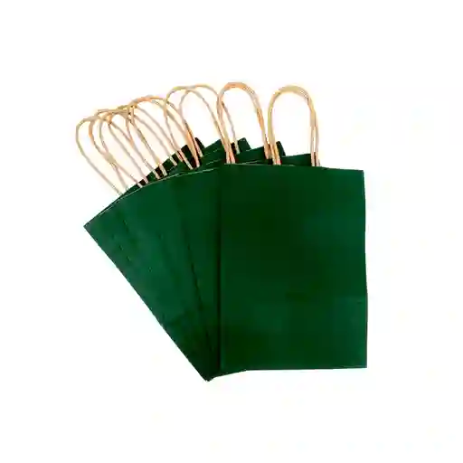 Bolsa Papel Verde Oscuro 6 Unidades