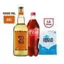 Promo Pisco Rrr 1 Lt + Coca Orig 1.5 L + Hielo 2k