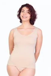 Camiseta Sin Manga Microfibra M Beige